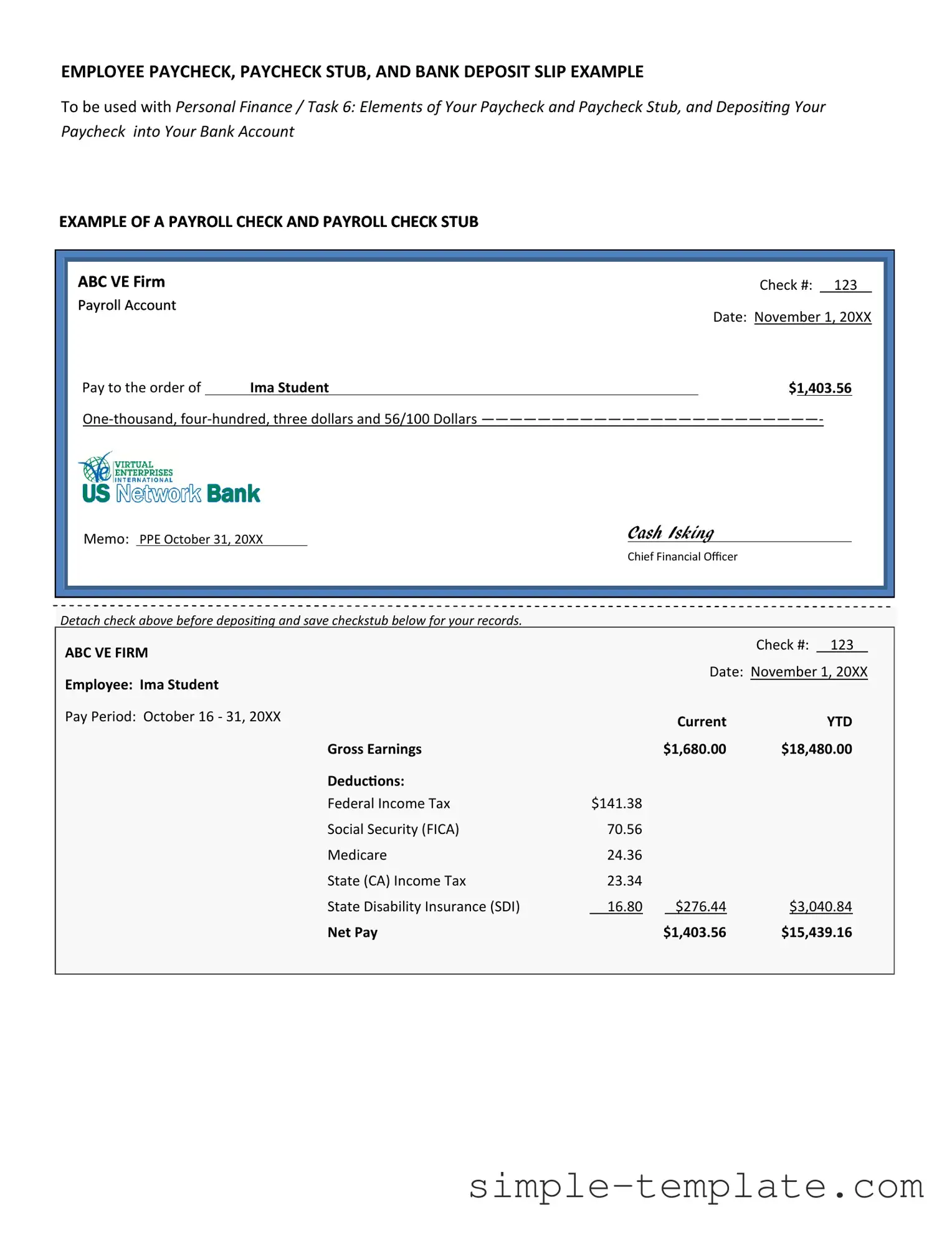 Free Payroll Check Form in PDF