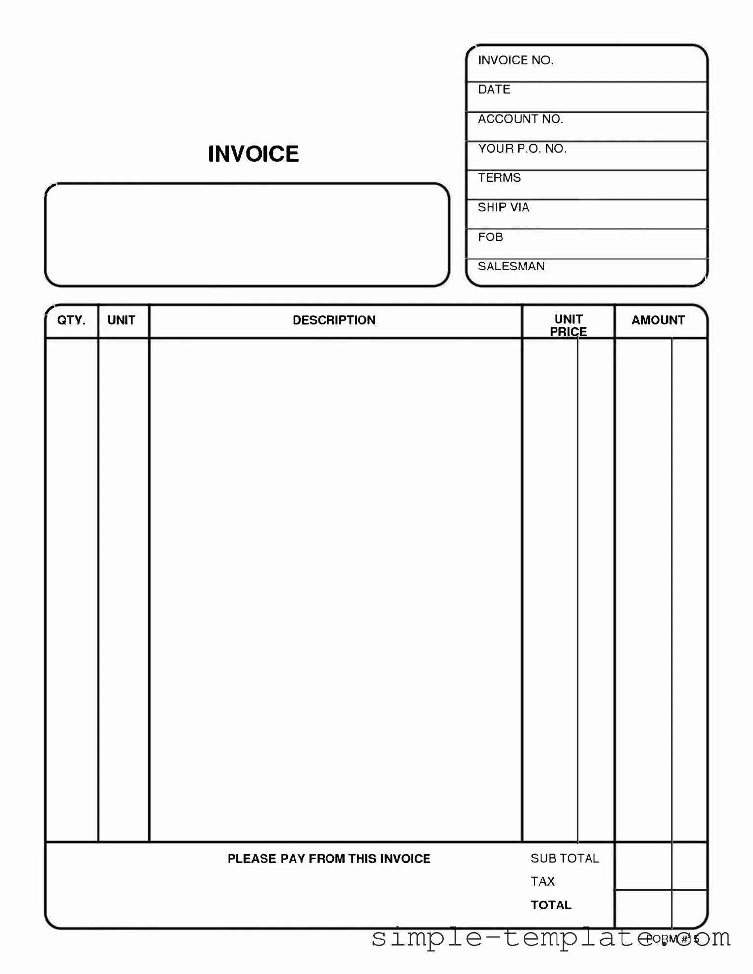 Free Free And Invoice Pdf Form in PDF