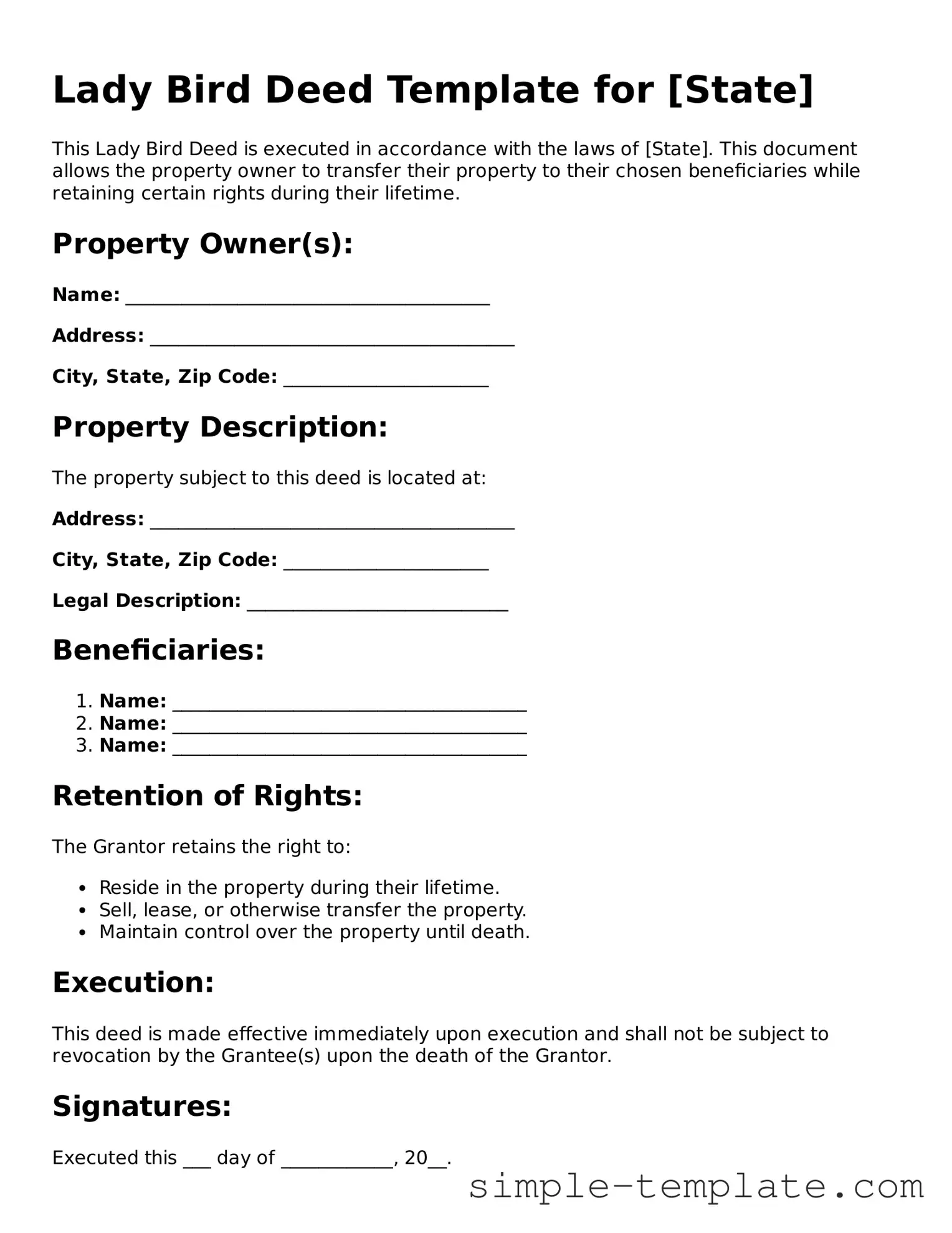 Lady Bird Deed Form