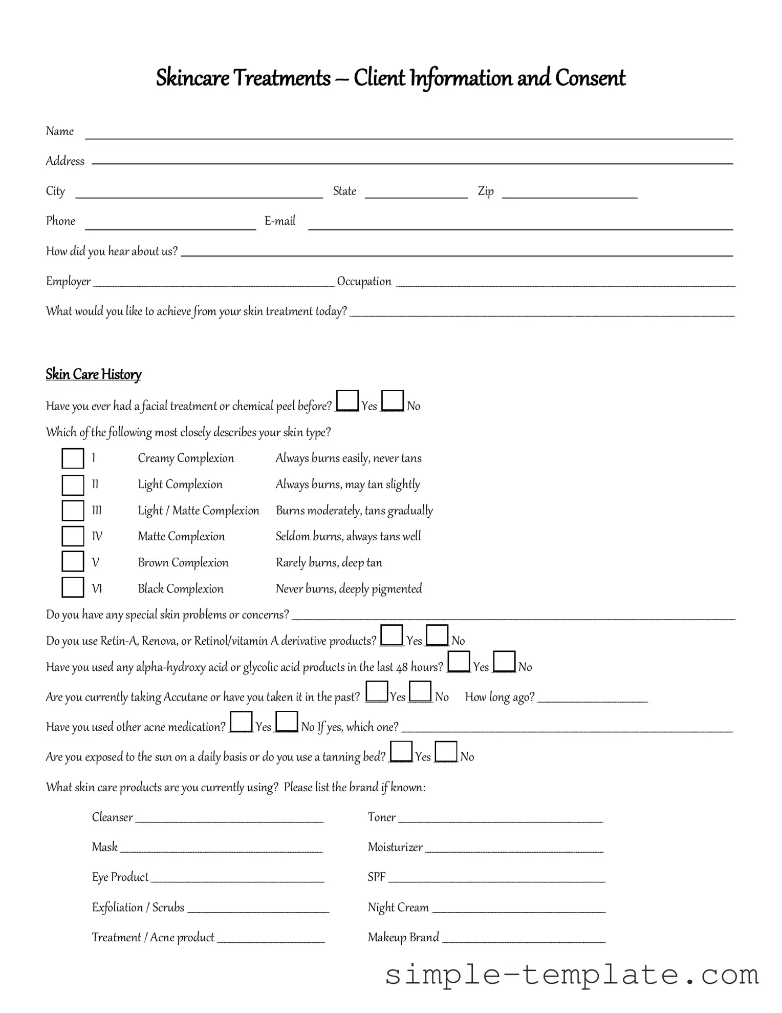 Free Facial Consent Form in PDF