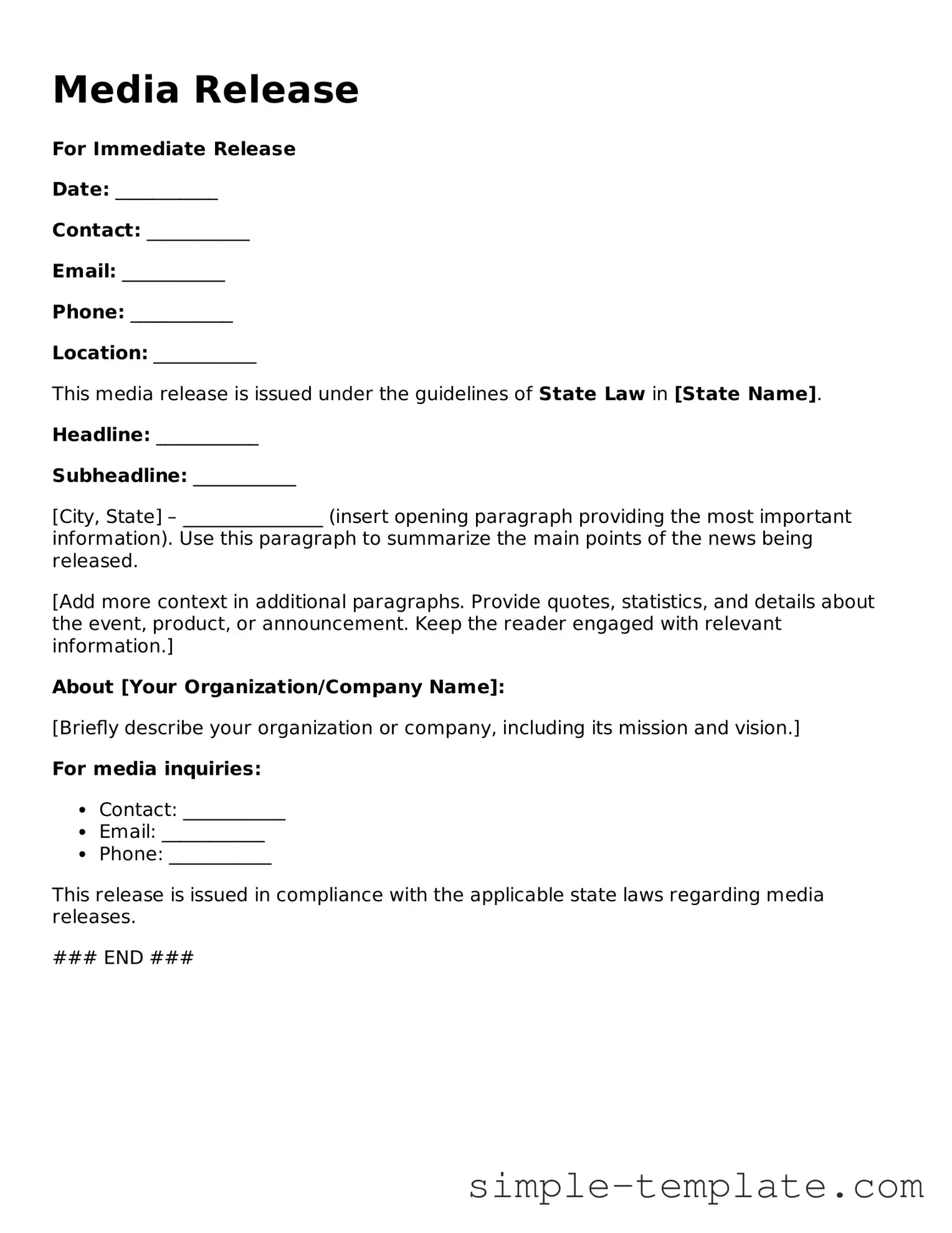 Media Release Form