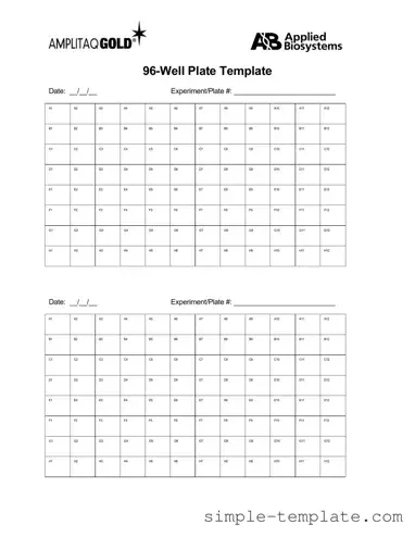 Free 96 Well Form in PDF