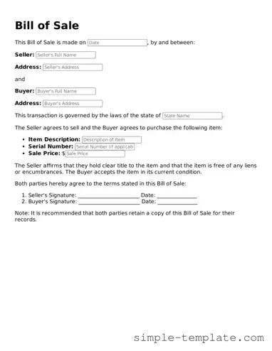 Bill of Sale Form