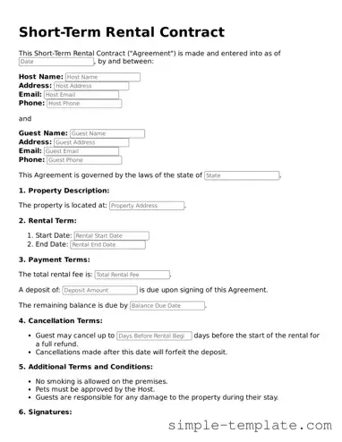 Short-Term Rental Contract Form