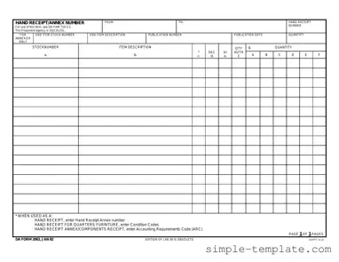 Free Da Form in PDF