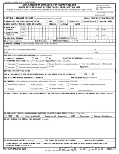 Free DD 149 Form in PDF