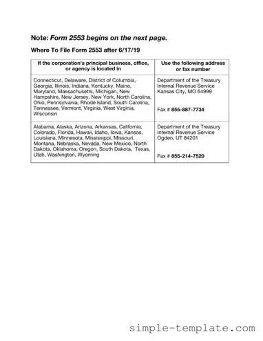 Free IRS 2553 Form in PDF