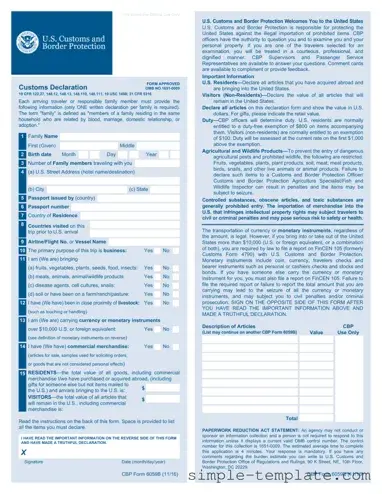 Free CBP 6059B Form in PDF