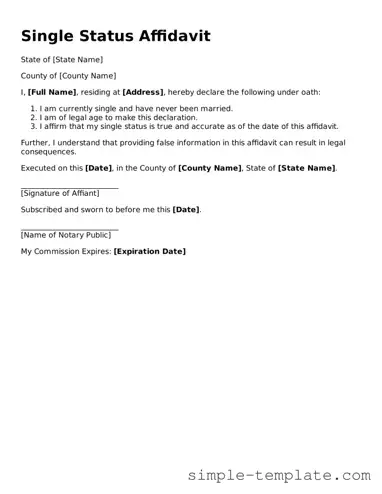 Single Status Affidavit Form