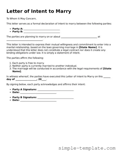 Letter of Intent to Marry Form