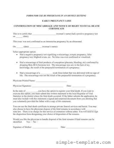 Free Miscarriage Discharge Paper Form in PDF