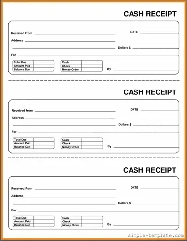 Free Cash Receipt Form in PDF