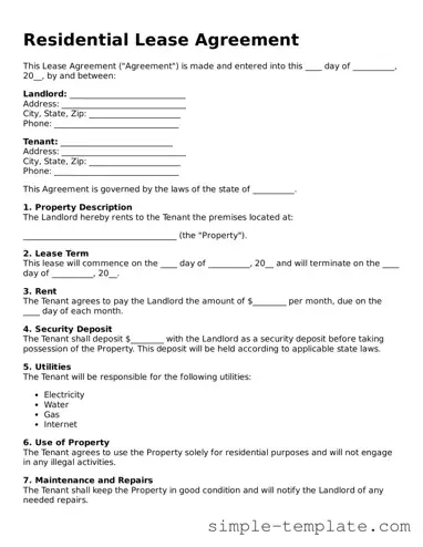 Lease Agreement Form