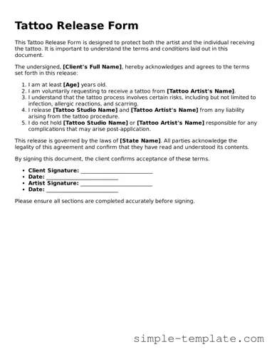 Tattoo Release Form