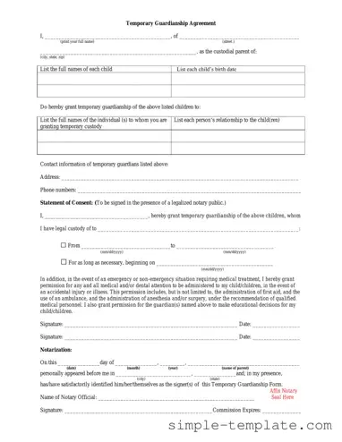 Free Temporary Custody Form in PDF