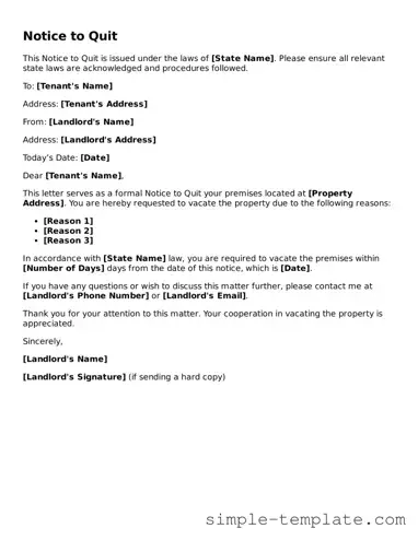 Notice to Quit Form