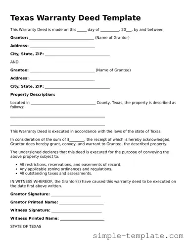 Printable Texas Deed Document