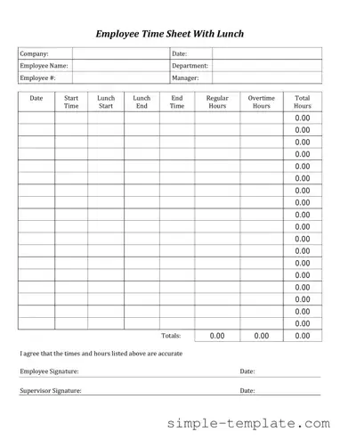 Free Time Card Form in PDF