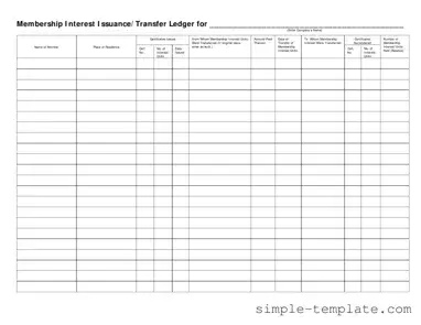 Free Membership Ledger Form in PDF