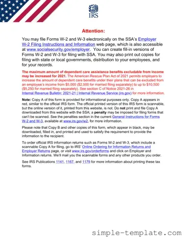 Free IRS W-2 Form in PDF