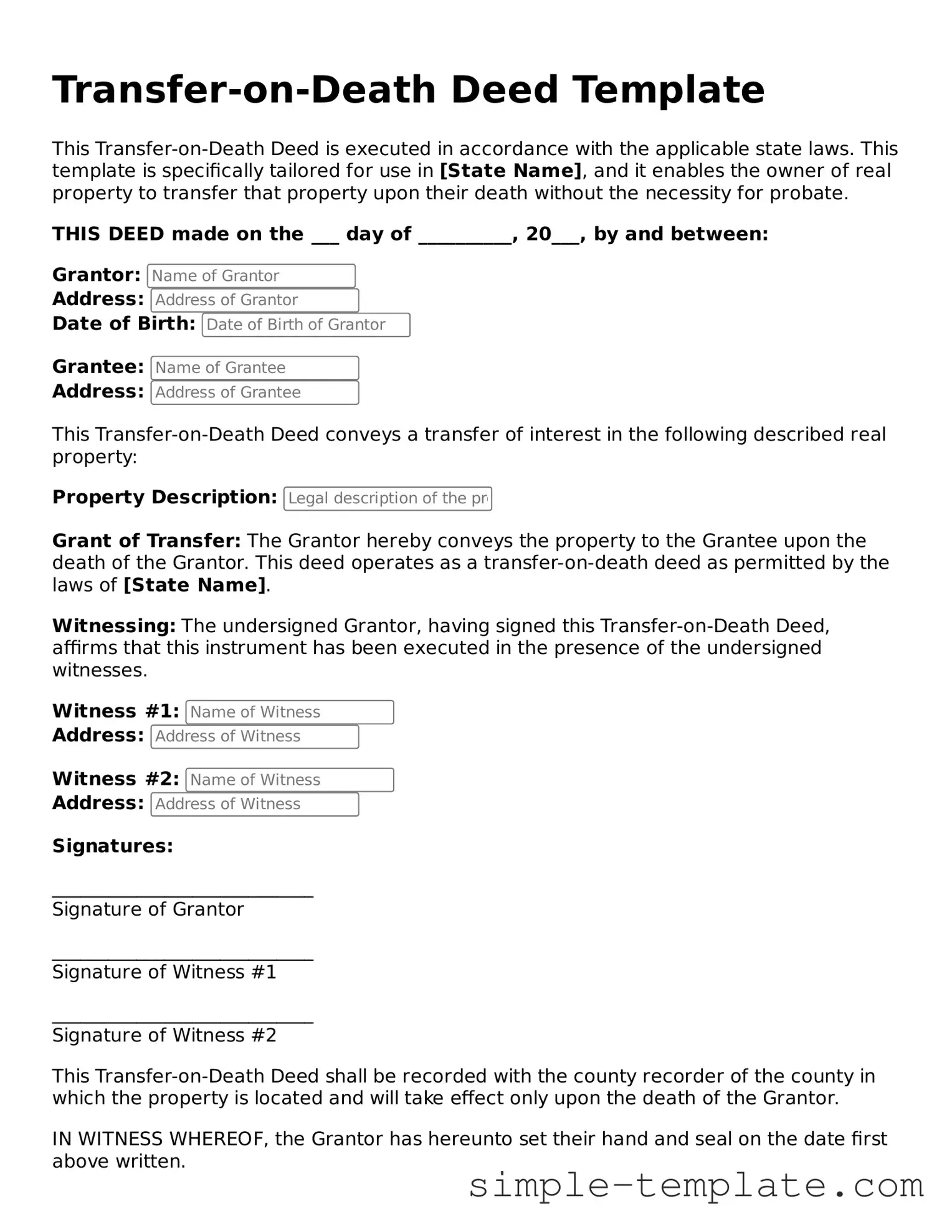 Transfer-on-Death Deed Form